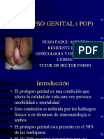 Prolapso genital (POP): clasificación, factores y tratamiento