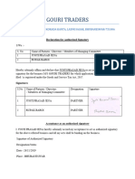 Declaration For Authorised Signatory