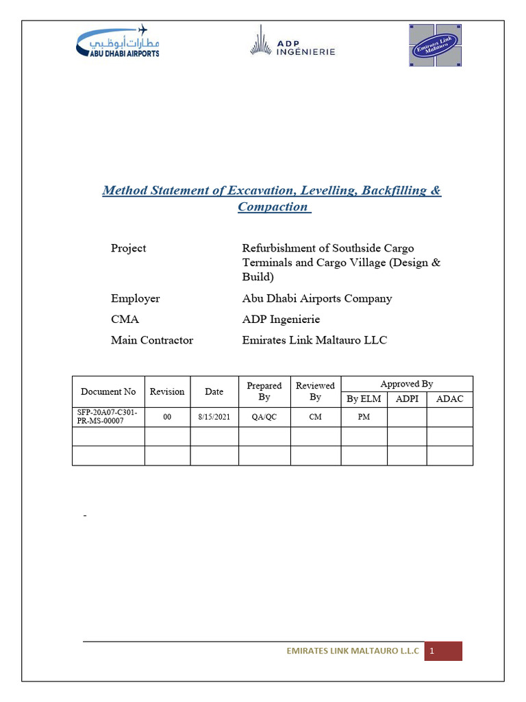 Excavation Method Statement Guide | PDF