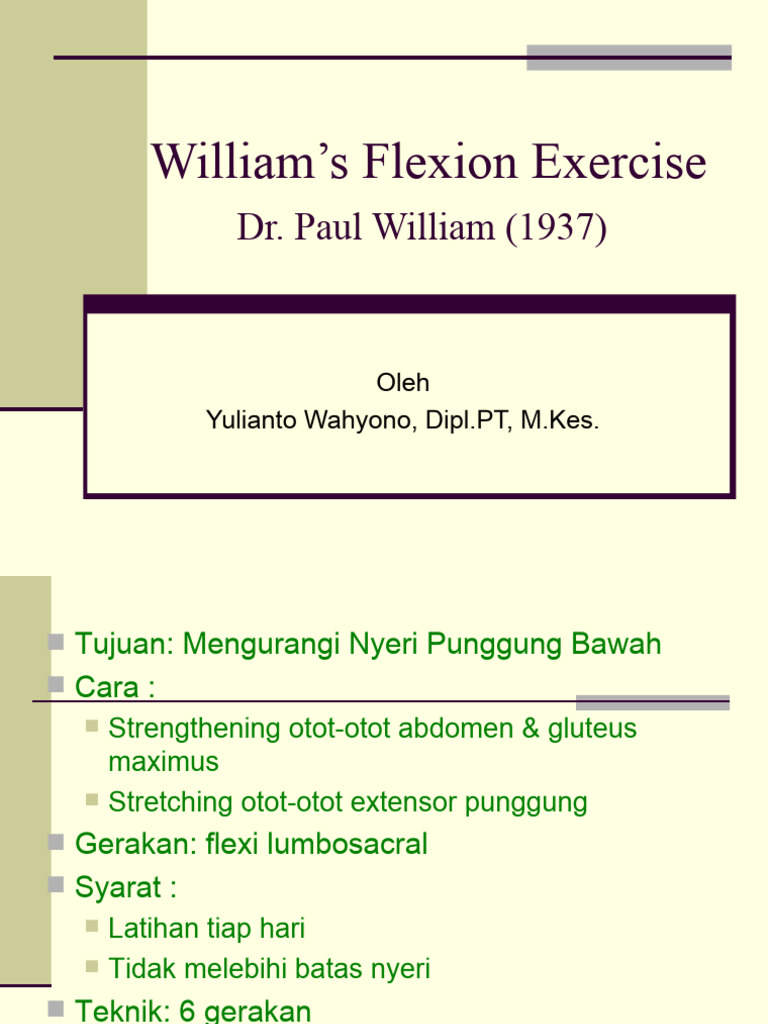 William's Flexion Exercise - OK-1 | PDF