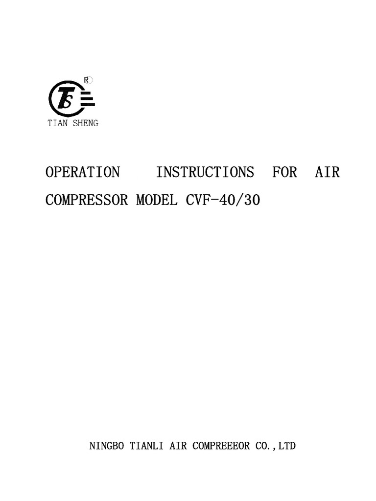 CVF-40/30 Air Compressor Operation Guide | PDF