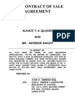 This Contract of Sale Agreement: Between Alhaji Y.A Quadri AND Mr. Akorede Banjo