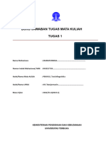 Buku Jawaban Tugas Mata Kuliah Tugas 1: Nama Mahasiswa: ZAHRATUNNISA .