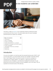 Legal Literacy and para Legal Training - DPC