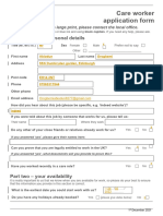 Care Worker Application Form: Part One - Your Personal Details