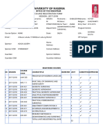 University of Nigeria: Office of The Registrar Course Registration Form SESSION: 2017-2018