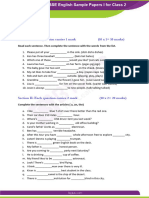 CBSE Sample Paper For Class 2 English Set 1 Er