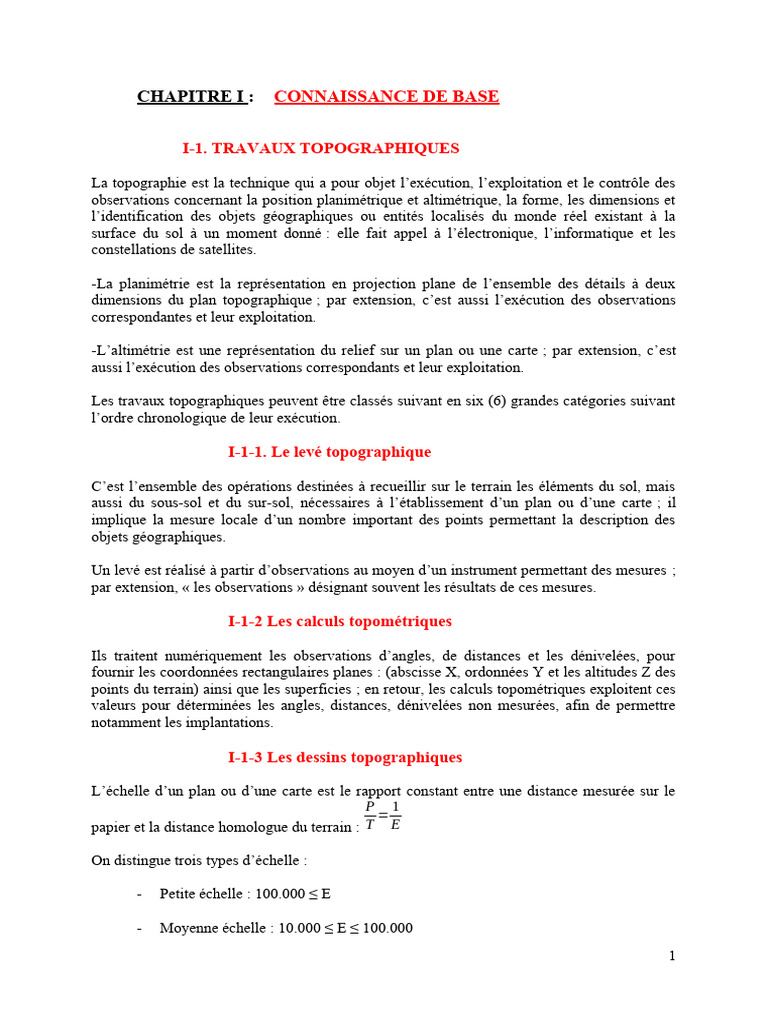 Introduction à la Topographie Générale | PDF | Topographie