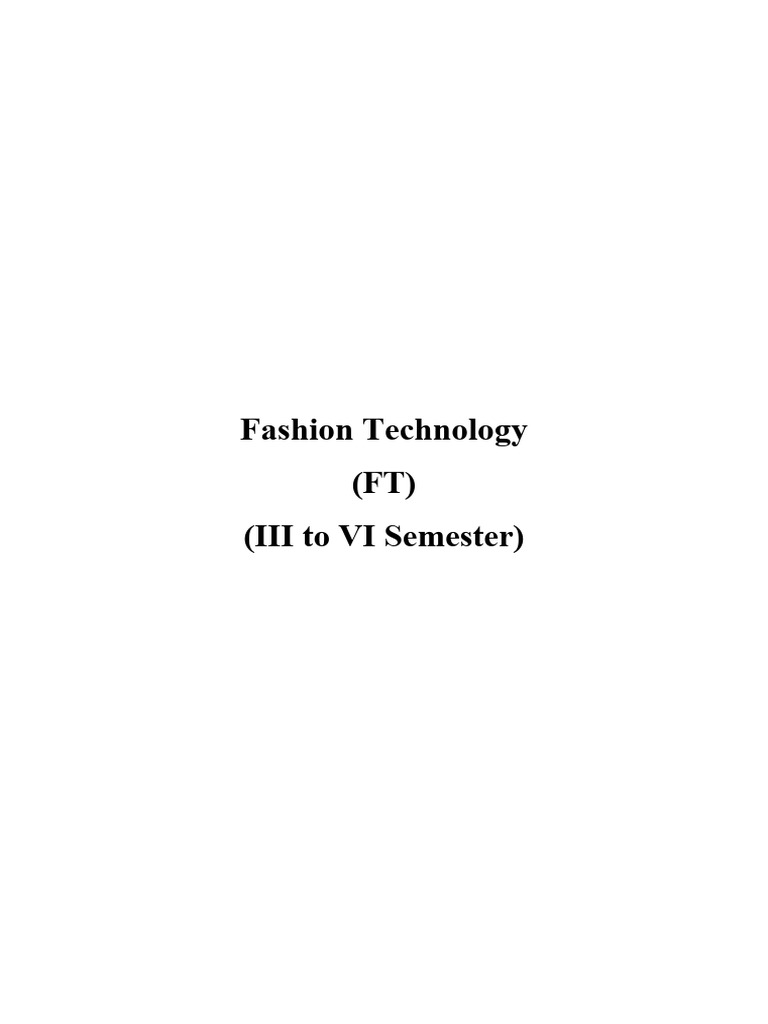 Fashion Technology DFT 2020 PDF