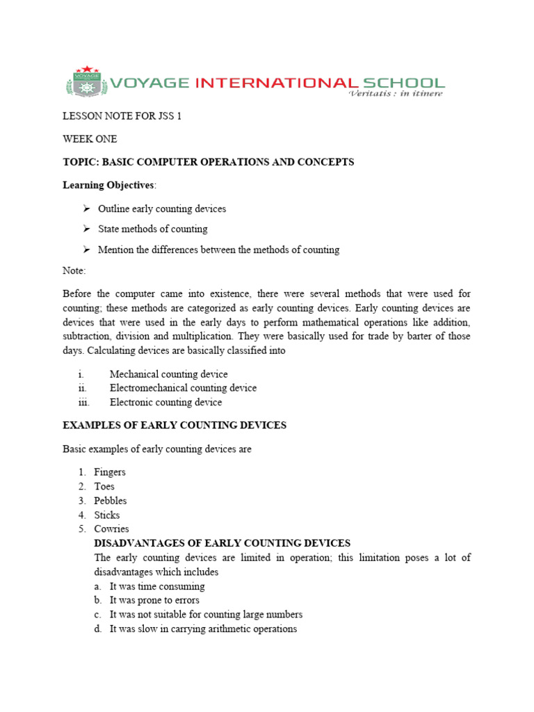 CST Wk1 Lesson Note For Jss 1, 2, 3 | PDF | Computers