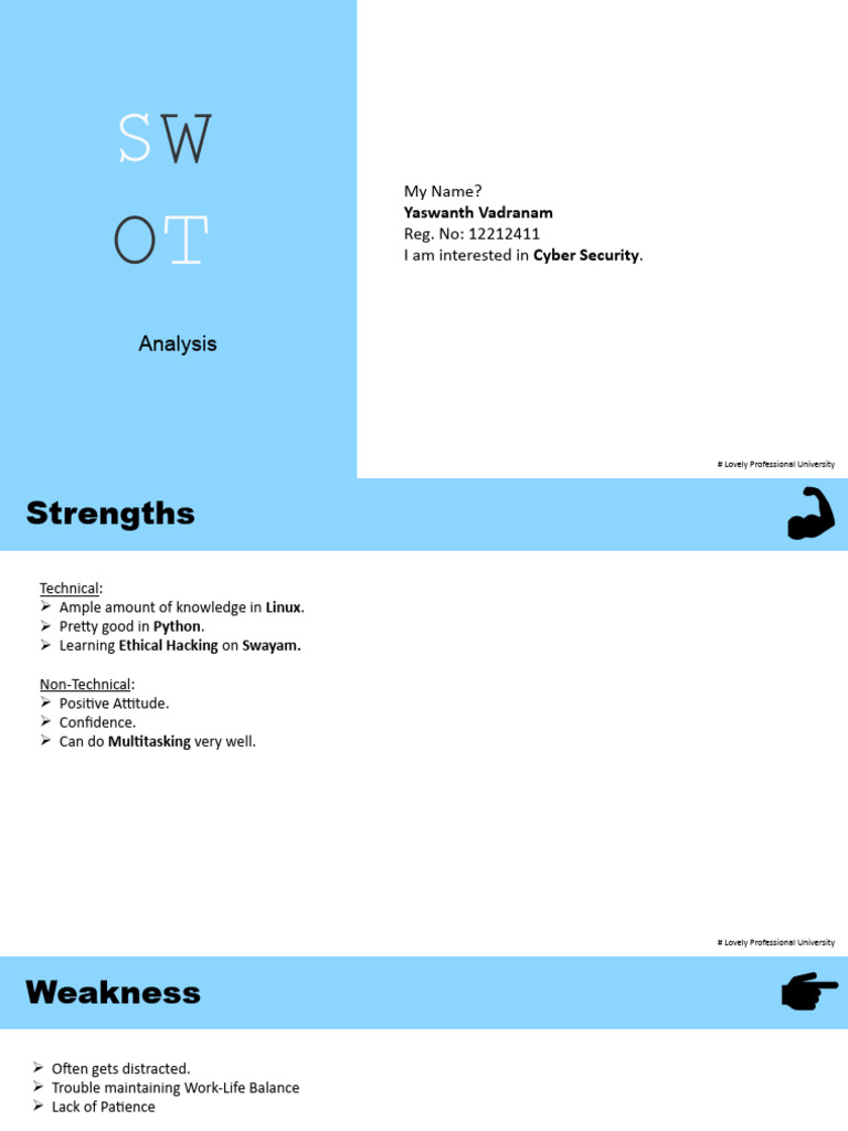 Swot Analysis Soft Skills | PDF