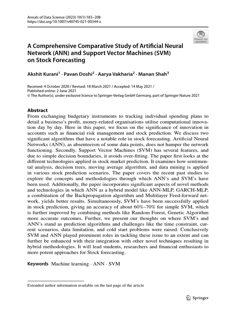 Ann SVM | PDF | Support Vector Machine | Artificial Neural Network