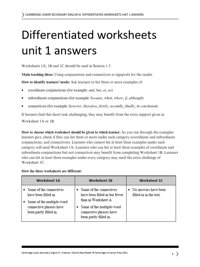 LS English 8 Worksheet Answers | PDF