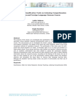 Effect of Web 2.0 Gamification Tools On Listening Comprehension Skills in A Second Foreign Language German Course