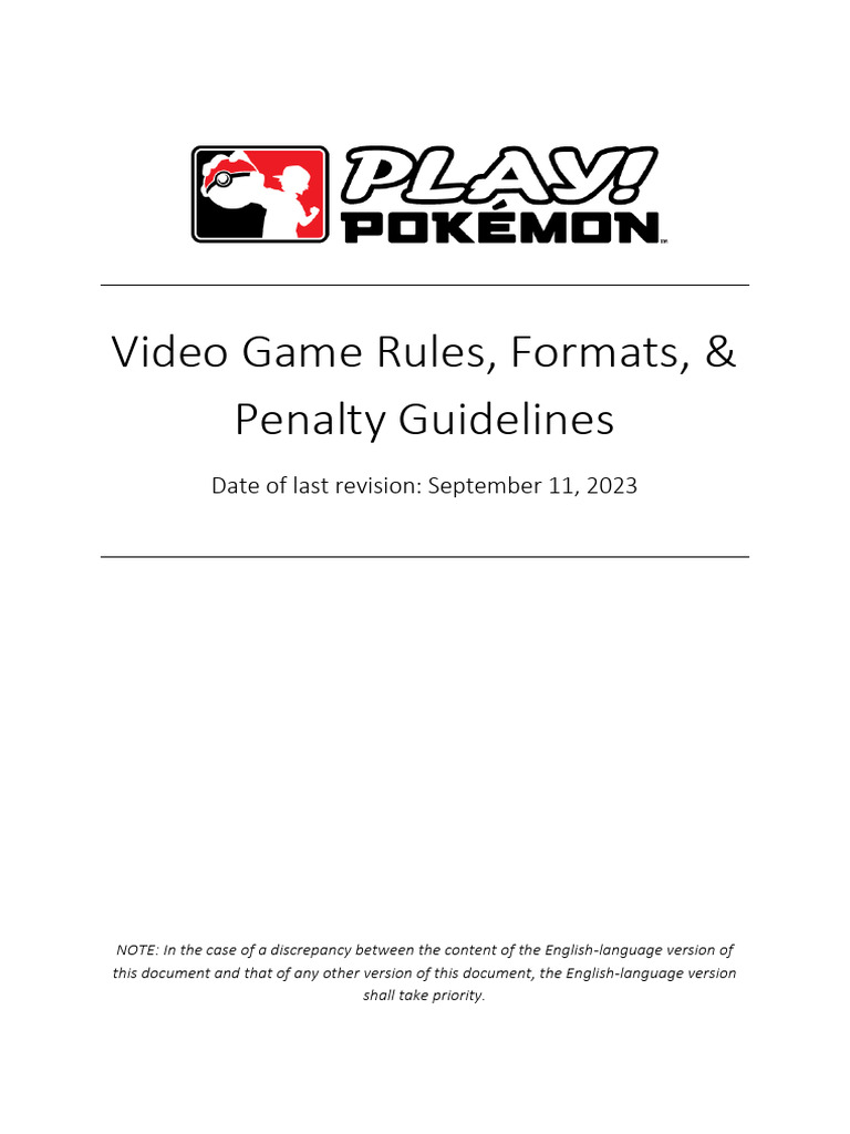 Play Pokemon VG Rules Formats and Penalty Guidelines 09112023 en | PDF