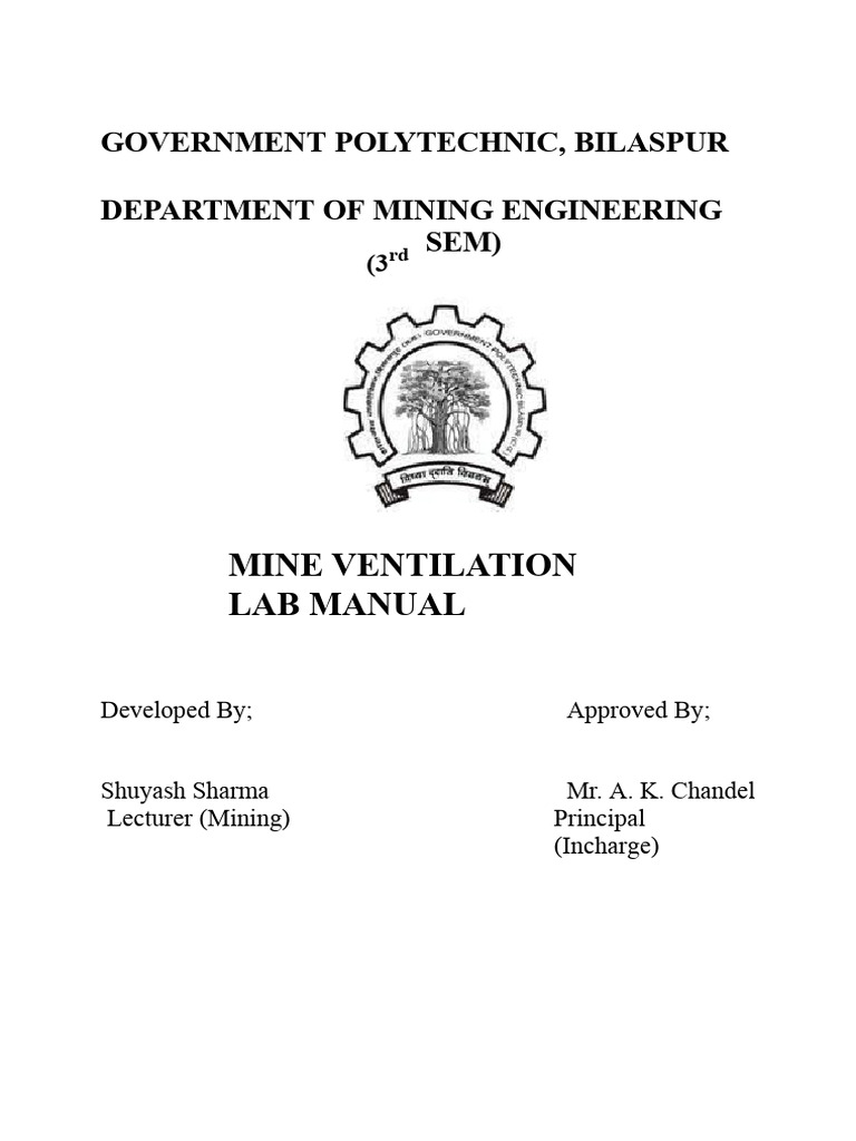 Mine Ventilation Lab Manual 3rd Sem Pdf Air Conditioning