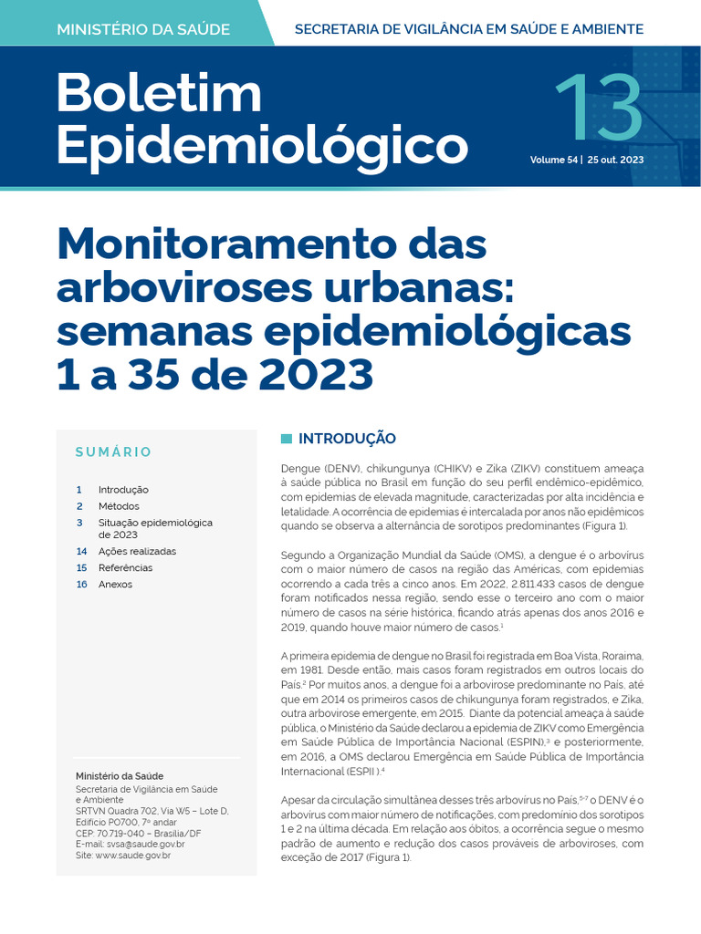Boletim Epidemiologico SVSA 13 2023 | PDF