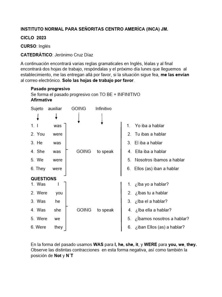 Pasado progresivo pdf