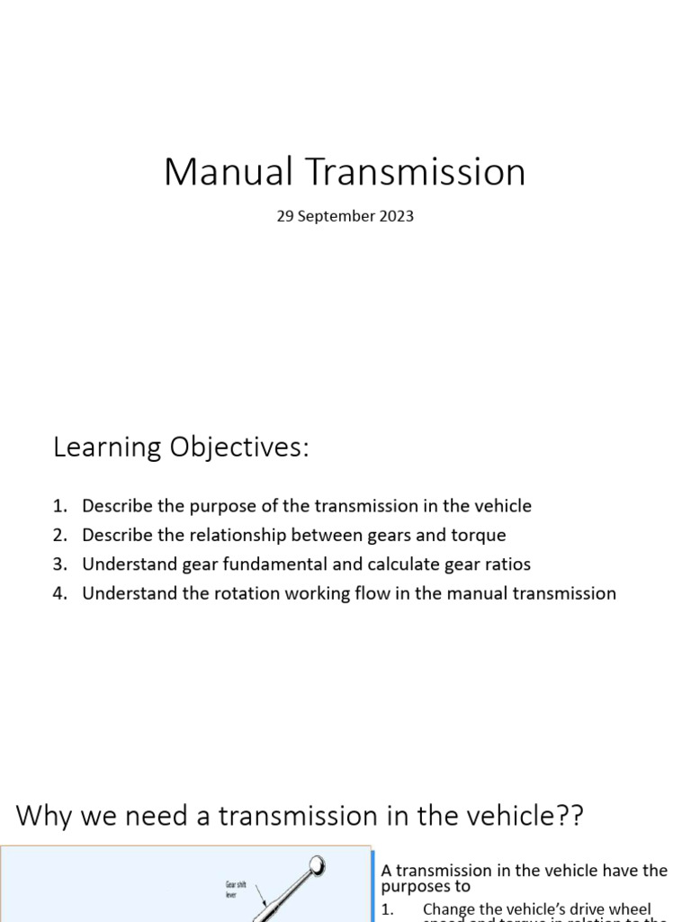 Manual Transmission PDF