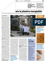 Urbino Ha Creato La Plastica Mangiabile - Il Resto Del Carlino Del 27 Ottobre 2023