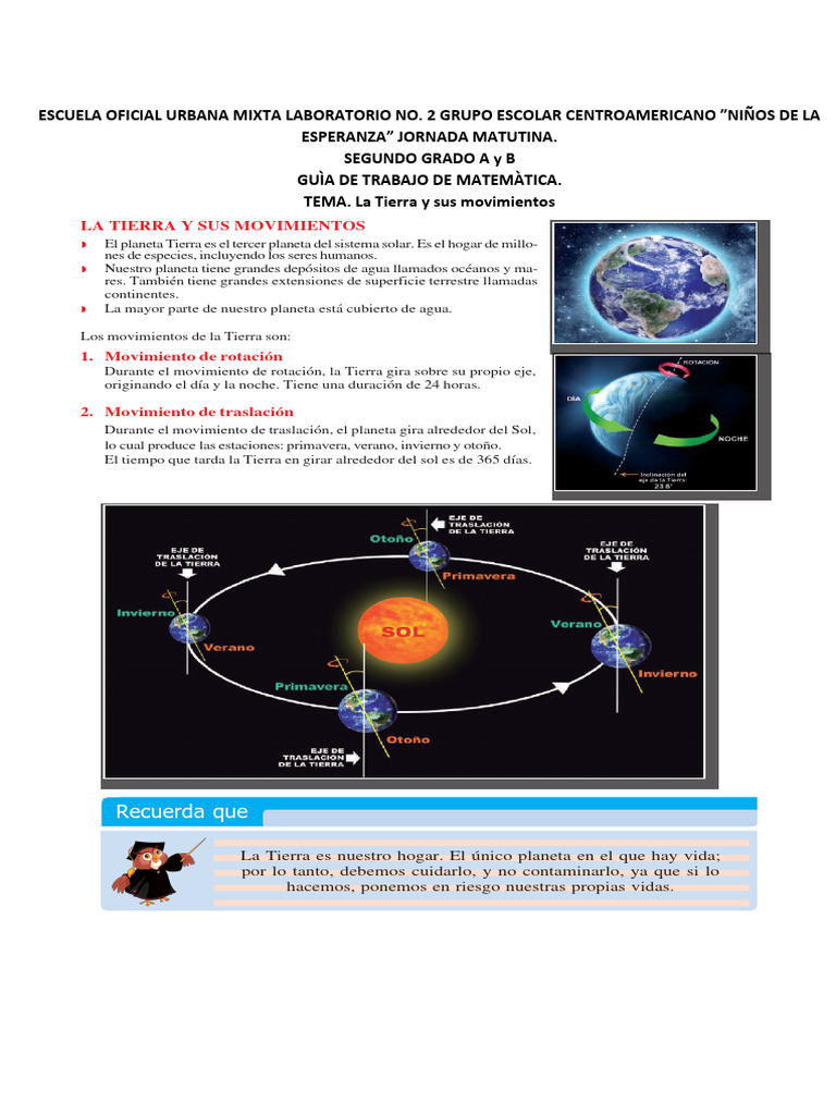 Movimientos de la Tierra para Niños | PDF | Tierra | Planetas