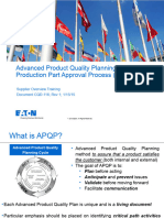 Supplier APQP Process Training (In-Depth)