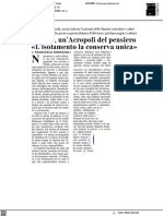 Gallo: Urbino, Un'acropoli Del Pensiero. L'isolamento La Rende Unica - Il Corriere Della Sera Del 27 Ottobre 2023