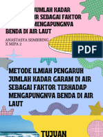 Pengaruh Jumlah Kadar Garam Di Air Sebagai Faktor Terhadap Mengapungnya Benda Di Air Laut