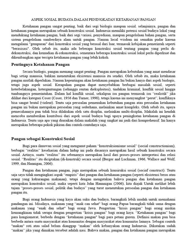 Ketahanan Pangan dan Kearifan Lokal Indonesia | PDF | Kesehatan Holistik