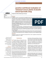 Comparative Nutritional Evaluation of Four Botanical Source Plants of Jīvantī: A Classical Ayurvedic Drug