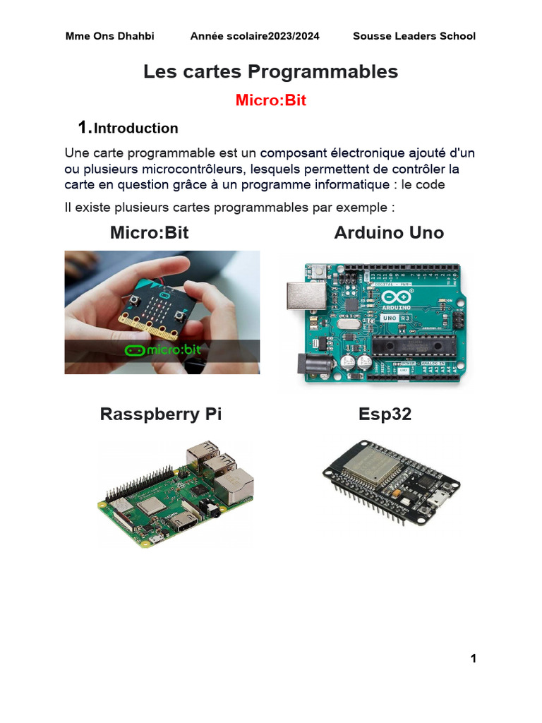 Introduction aux cartes programmables | PDF | Ordinateurs | Technologie ...
