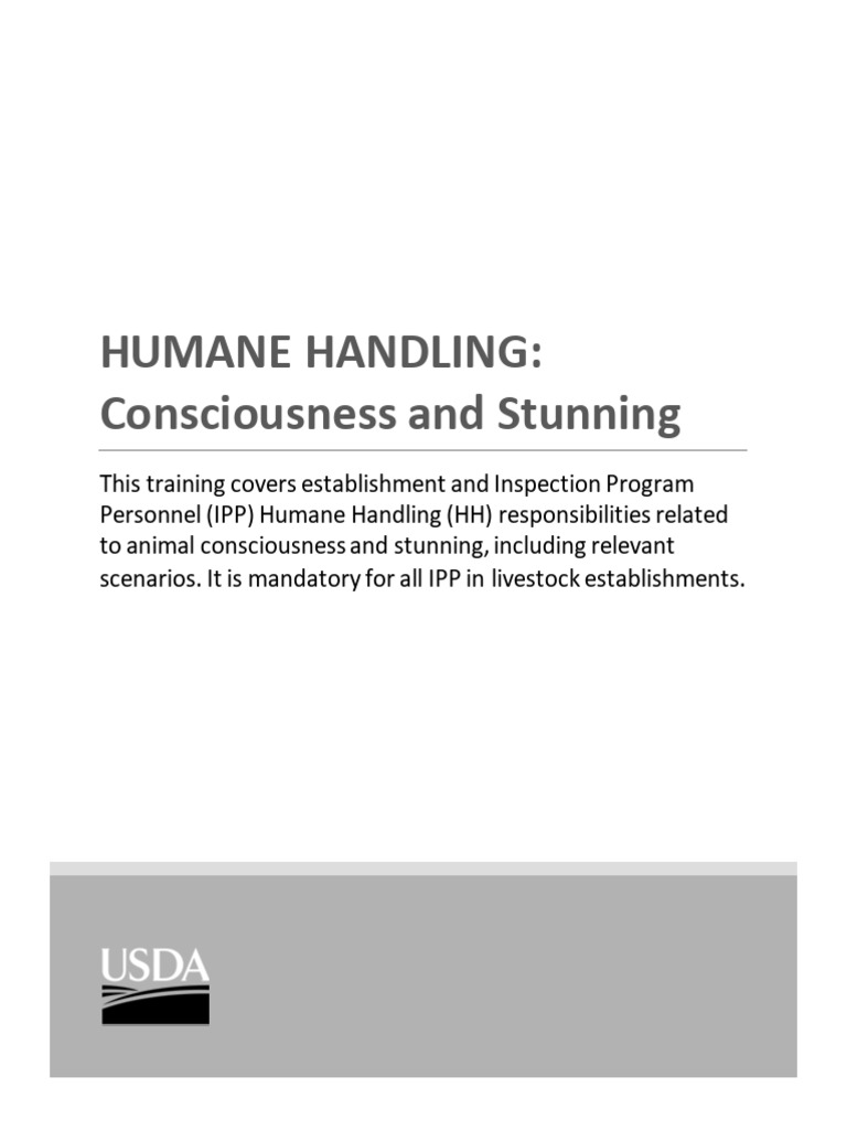 Humane Handling Training for IPP | PDF | Consciousness | Animal Slaughter