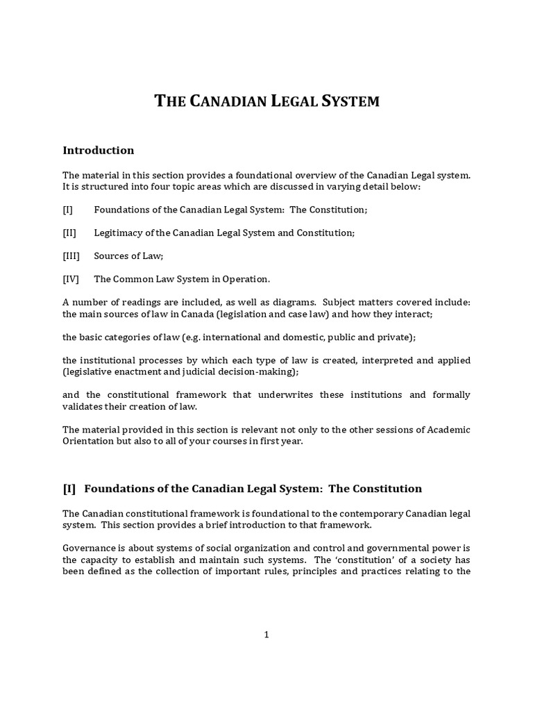 Part IV The Canadian Legal System PDF Provinces And Territories