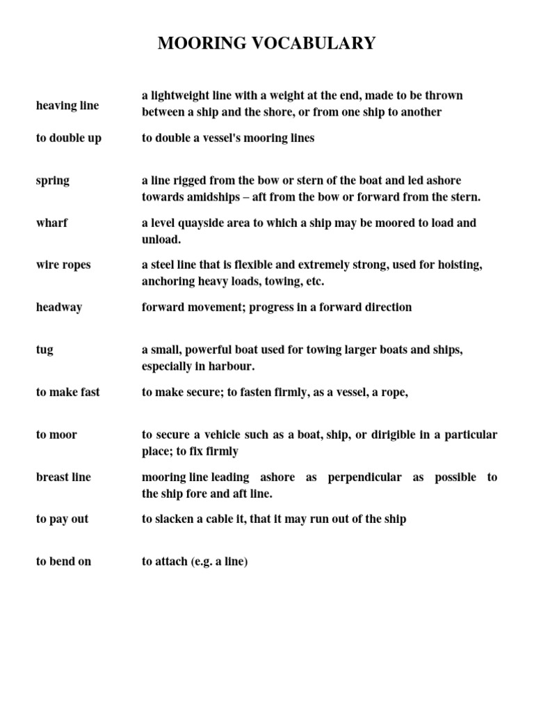 Mooring Vocabulary PDF