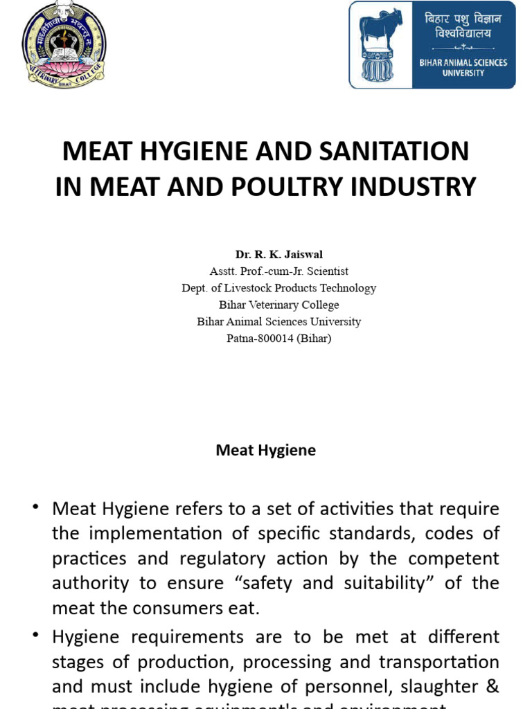 Meat Hygiene PDF Disinfectant Hygiene