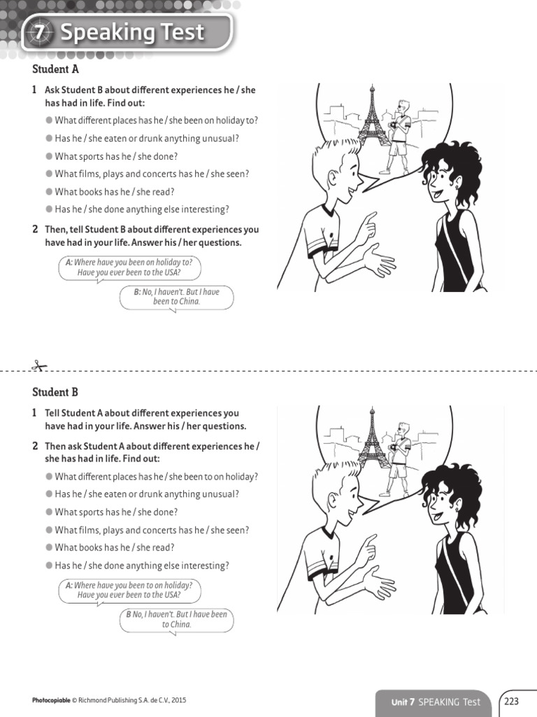 Unit 7 Speaking Test Guide | PDF | Self-Improvement | Sports & Recreation