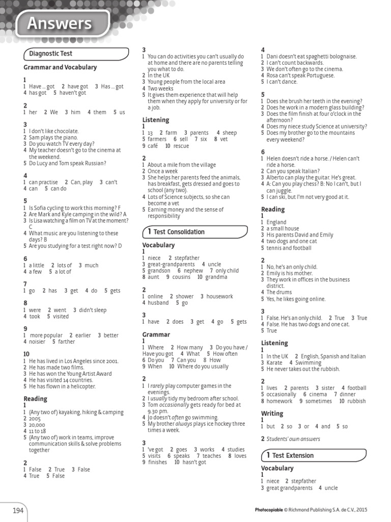 Achievers A2 Workbook Answer Key | PDF | Salad | Lunch