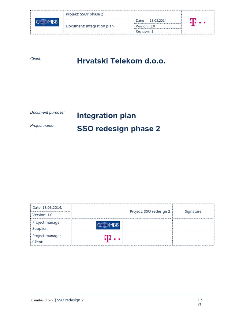SSO Redesign Phase 2 Integration Plan | PDF | Login | World Wide Web
