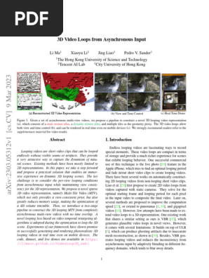 3D Video Loops from Asynchronous Input