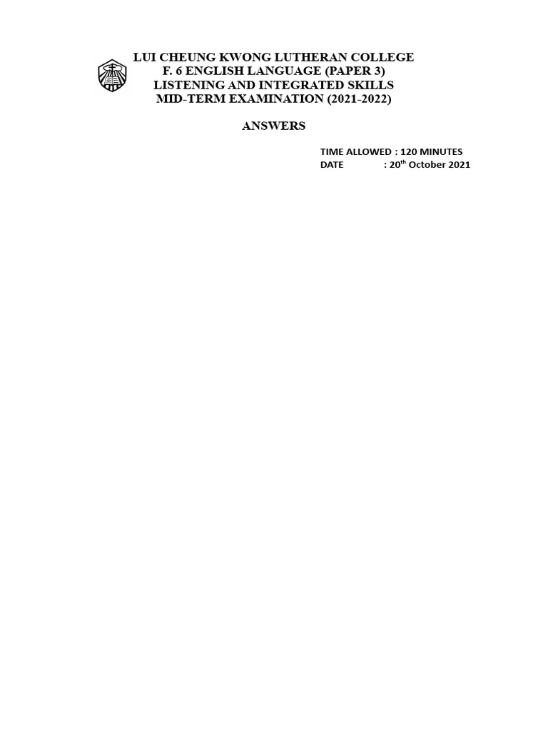 F6 - Paper 3 - MTE - 2122 - ANSWERS | PDF