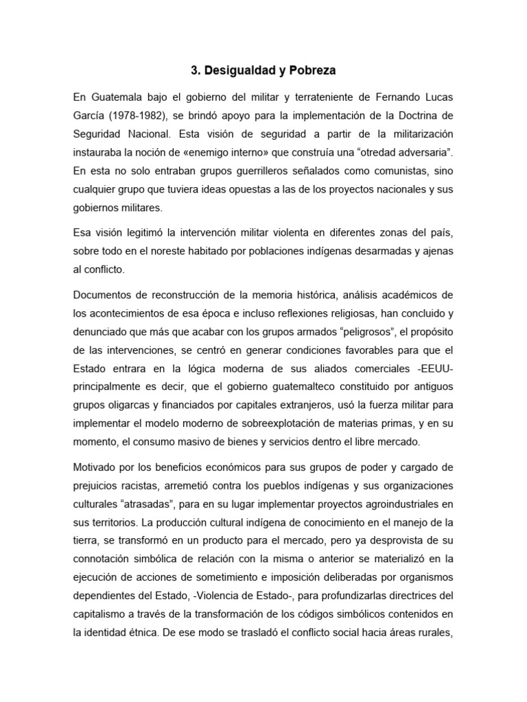 Desigualdad y Violencia en Guatemala | PDF | Guatemala | Pobreza