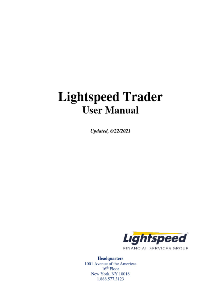 Lightspeed Trader User Manual | PDF | Greeks (Finance) | Software