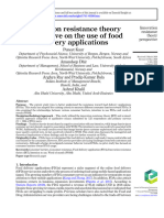 Innovation Resistance Theory Perspective On The Use of Food Delivery Applications