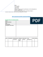 Self-Assessment and Peer Assessment Rubrics: Evaluation Sheet For Individual Activity