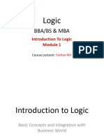 BBA and MBA - Logic - Module 1 - Introduction To Logic