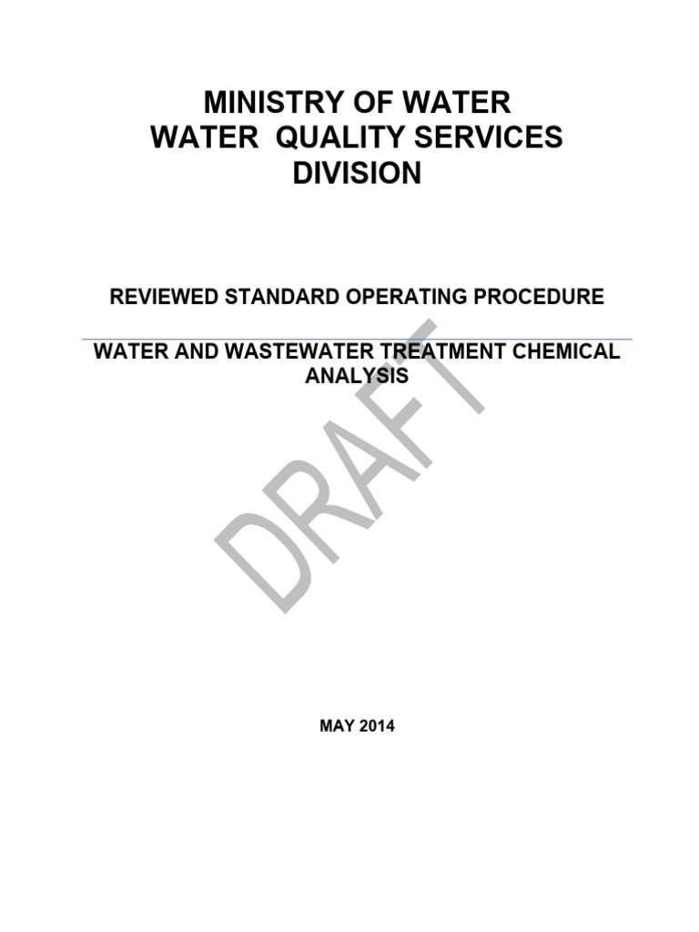 SOP Testing Water Wastewater Treatment Chemicals PDF Ph Aluminium
