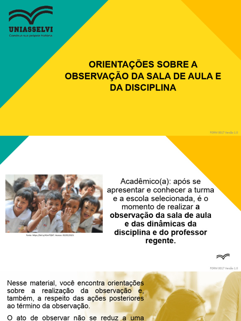 4 realizando a observacao da sala de aula e do professor regente pdf