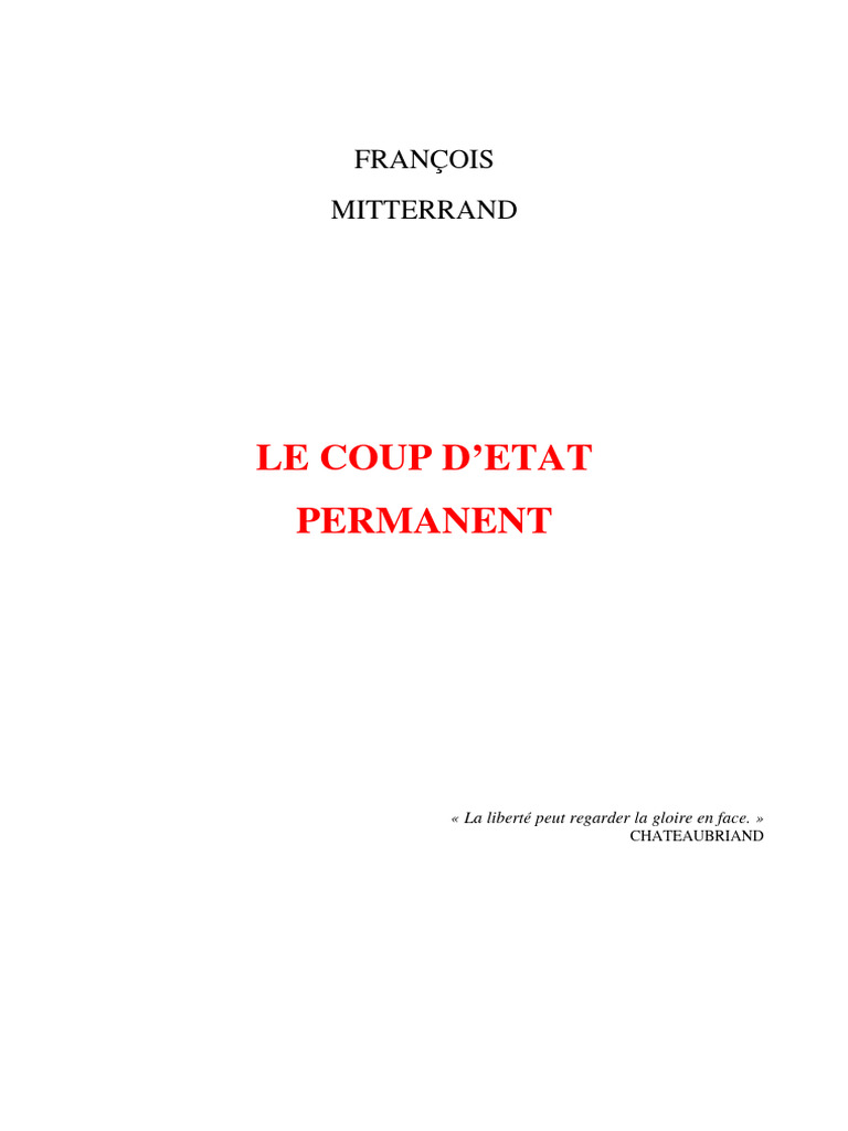 Le Coup D Etat Permanent PDF Charles de Gaulle Communisme