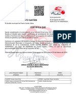 Certificado-Residencia Puerto Gaitan