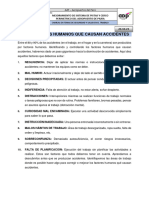 Diez Factores Humanos Que Causan Accidentes: Charlas en Temas de Seguridad Y Salud en El Trabajo